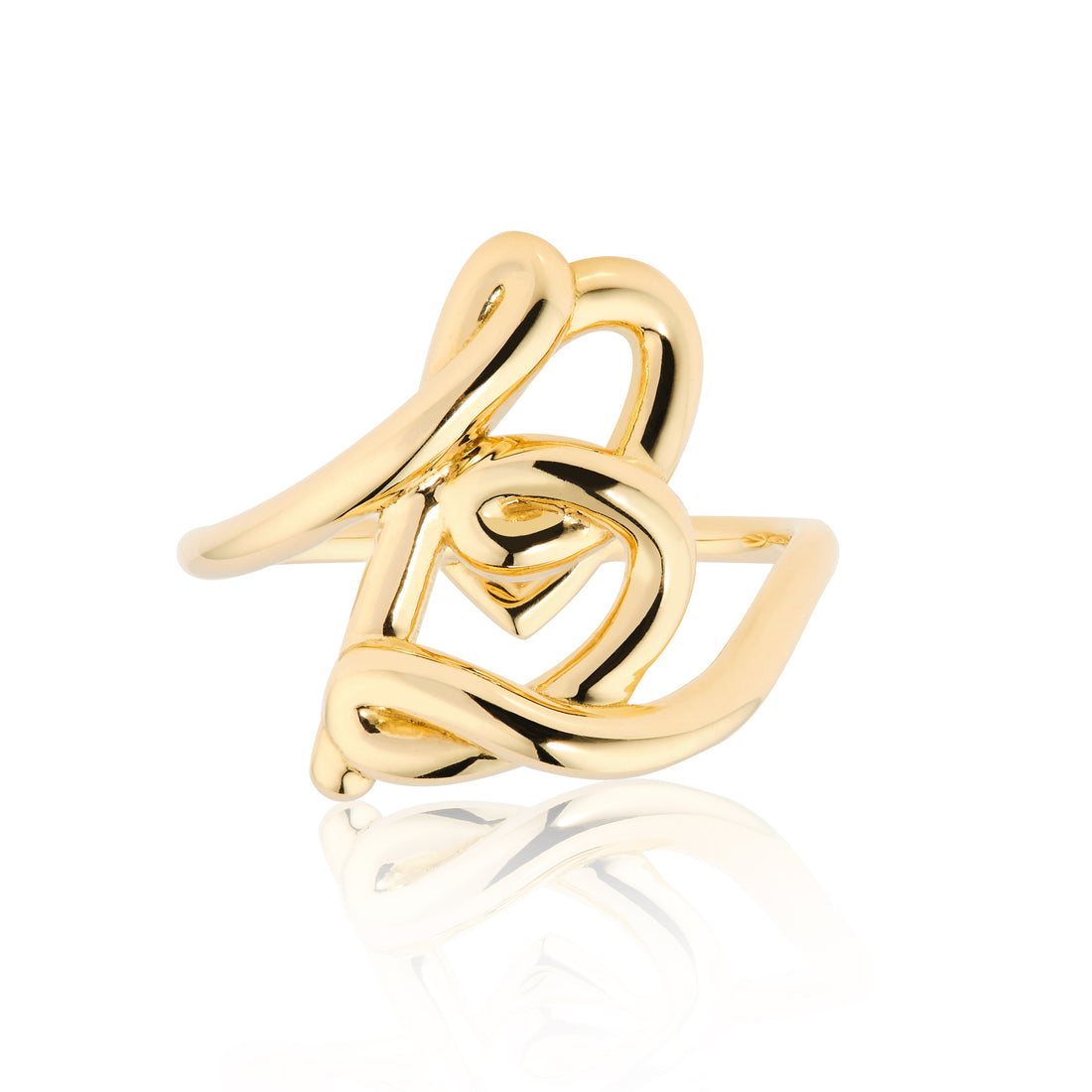 XL Scribble Letter “B” Ring - 18k Yellow Gold