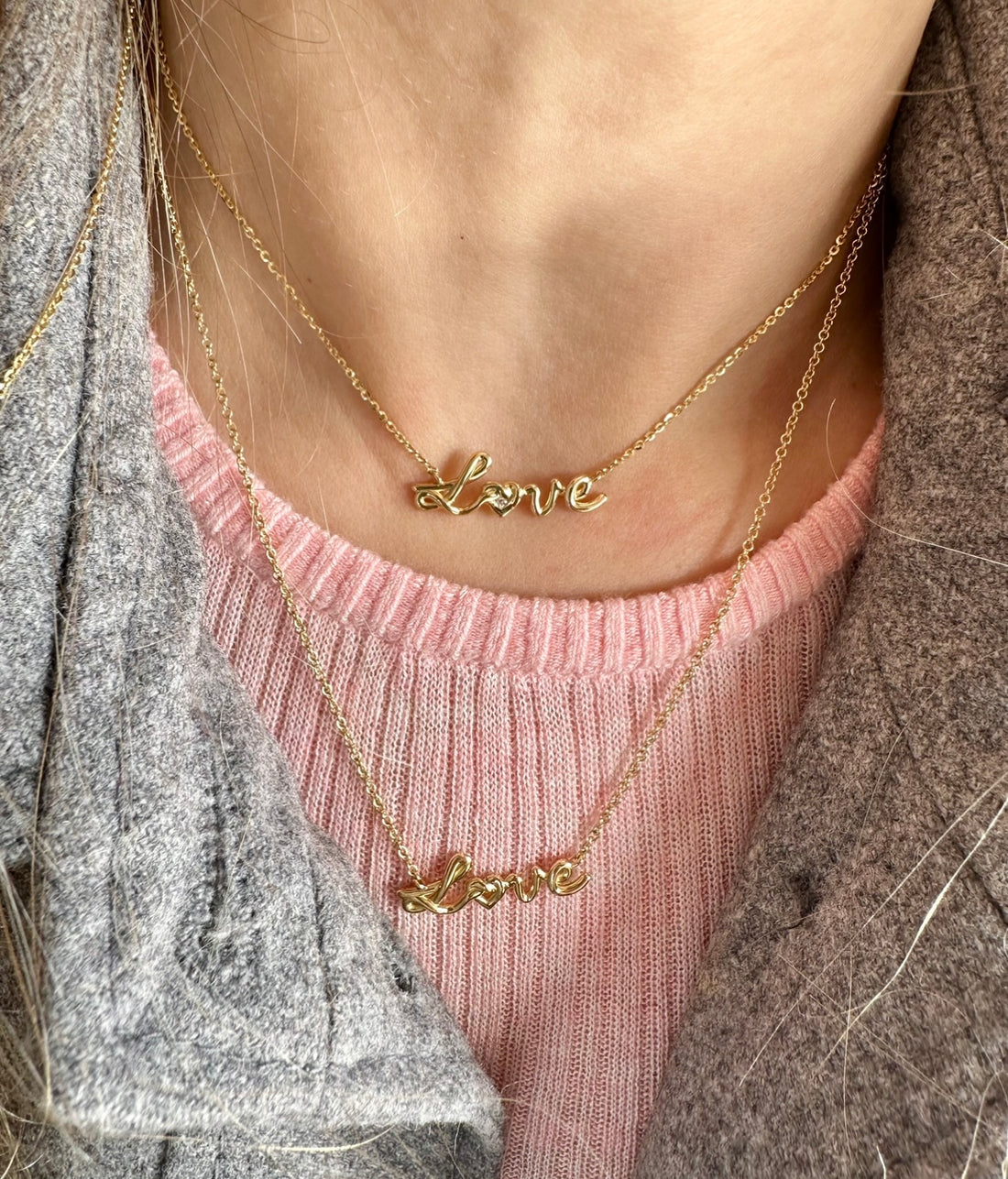 Scribble “Love” Necklace