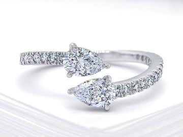 Diamond Pear-Shaped Pinky Ring
