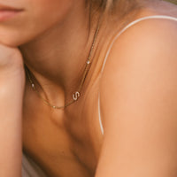 Floating Diamond Initial Necklace
